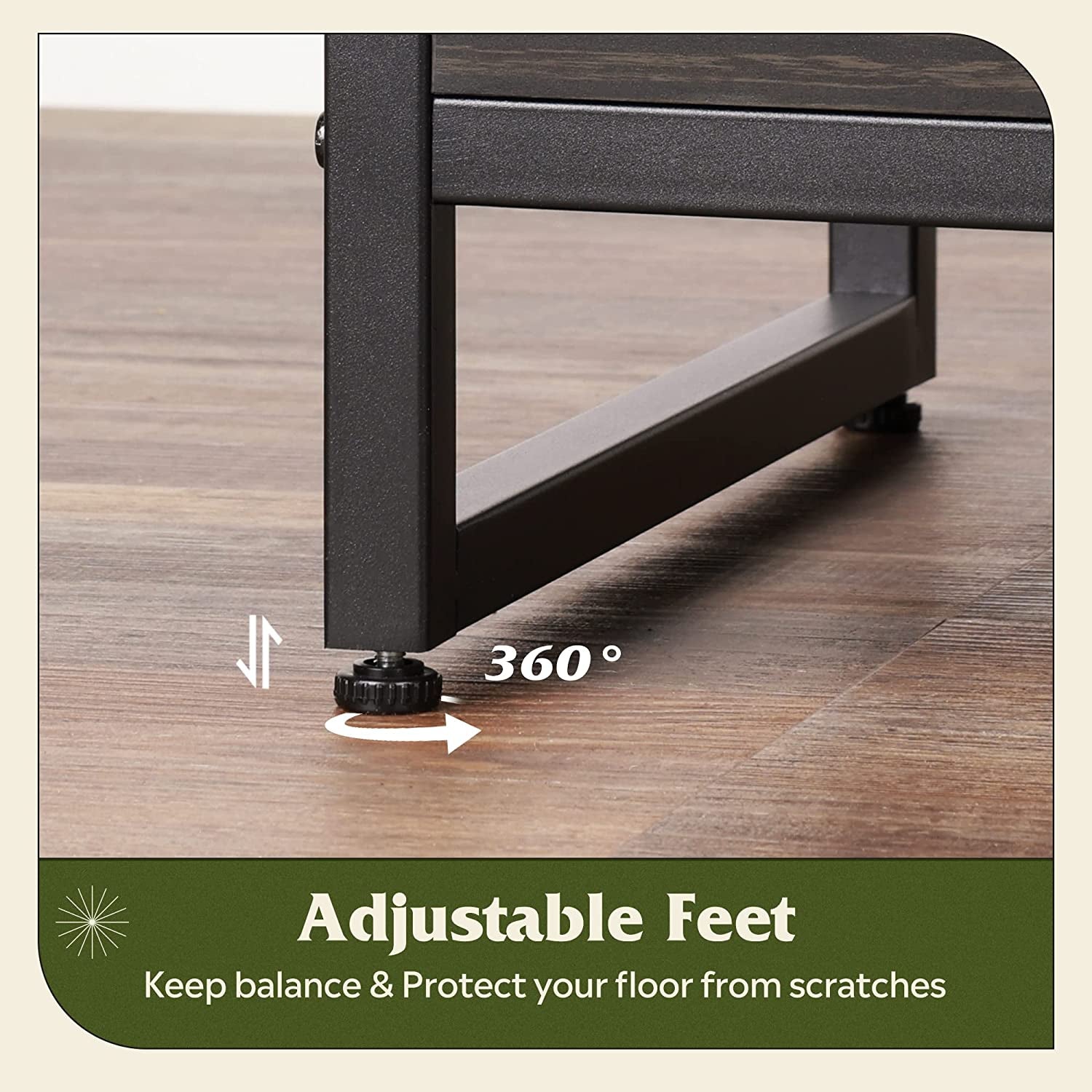 55 Inch TV Stand with Storage, Industrial Farmhouse Style-4