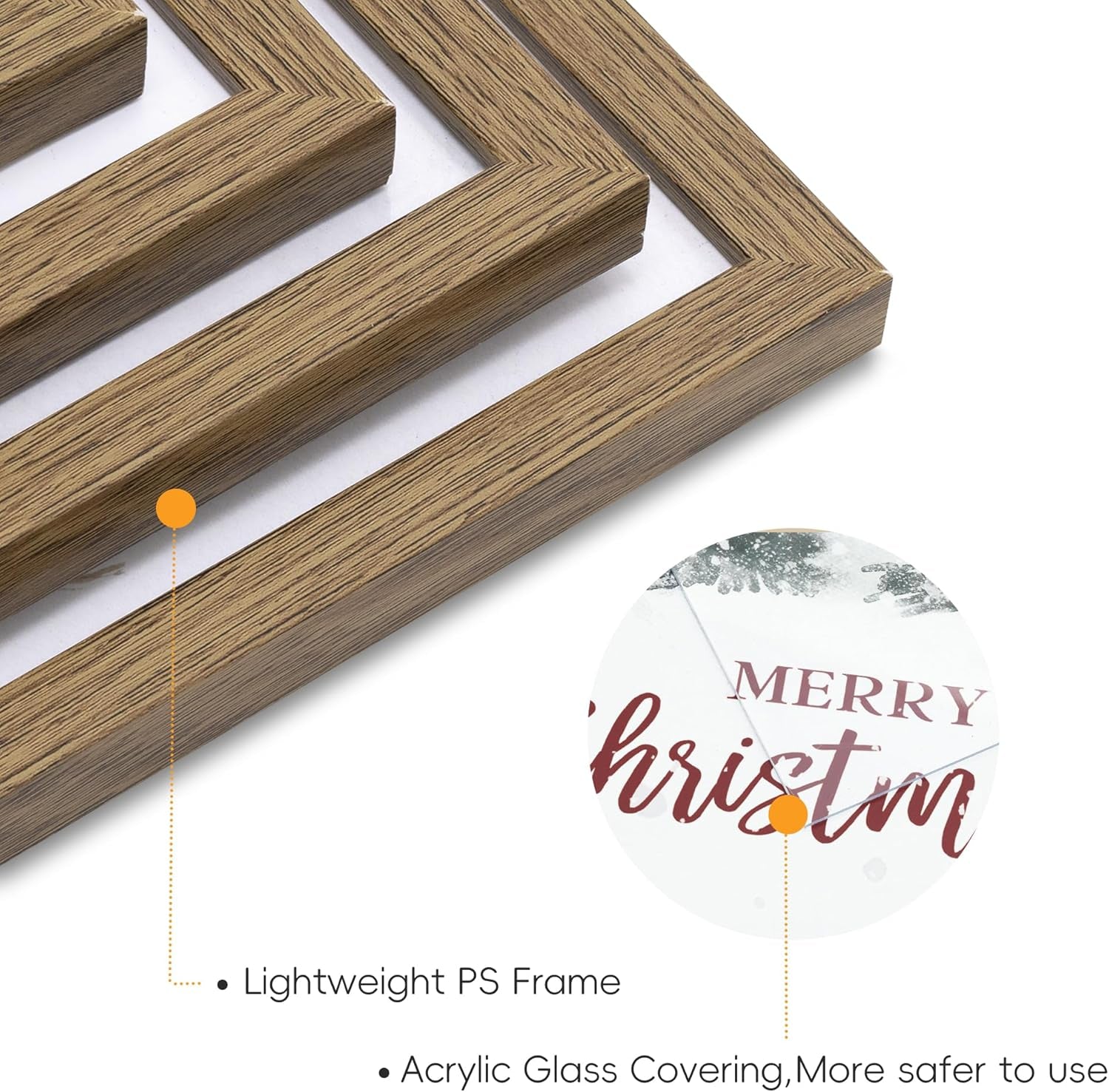 Framed Christmas Forest Wall Art Set 5 Piece Holiday Decor-4