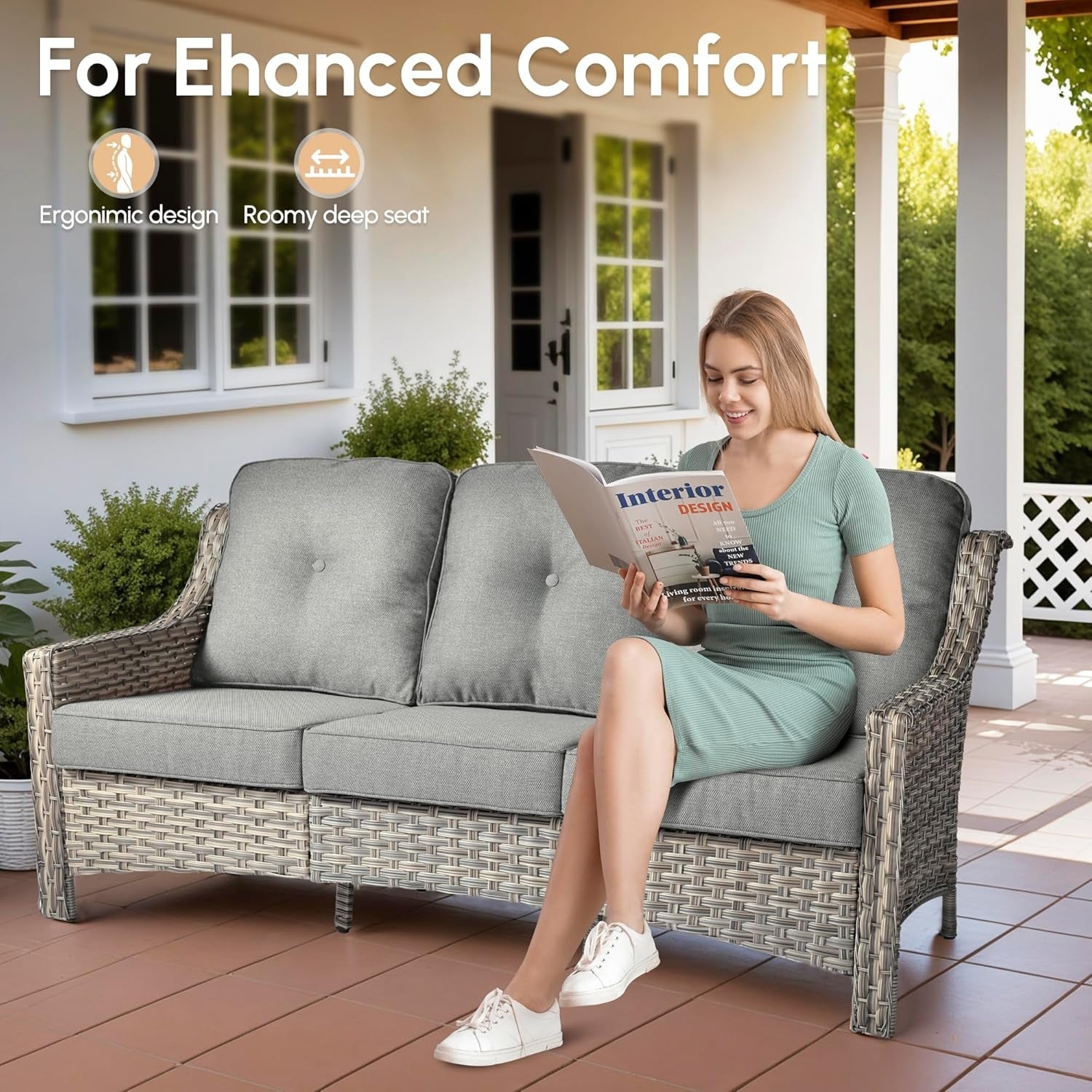 Outdoor Patio Furniture Set with Fire Pit Table-3