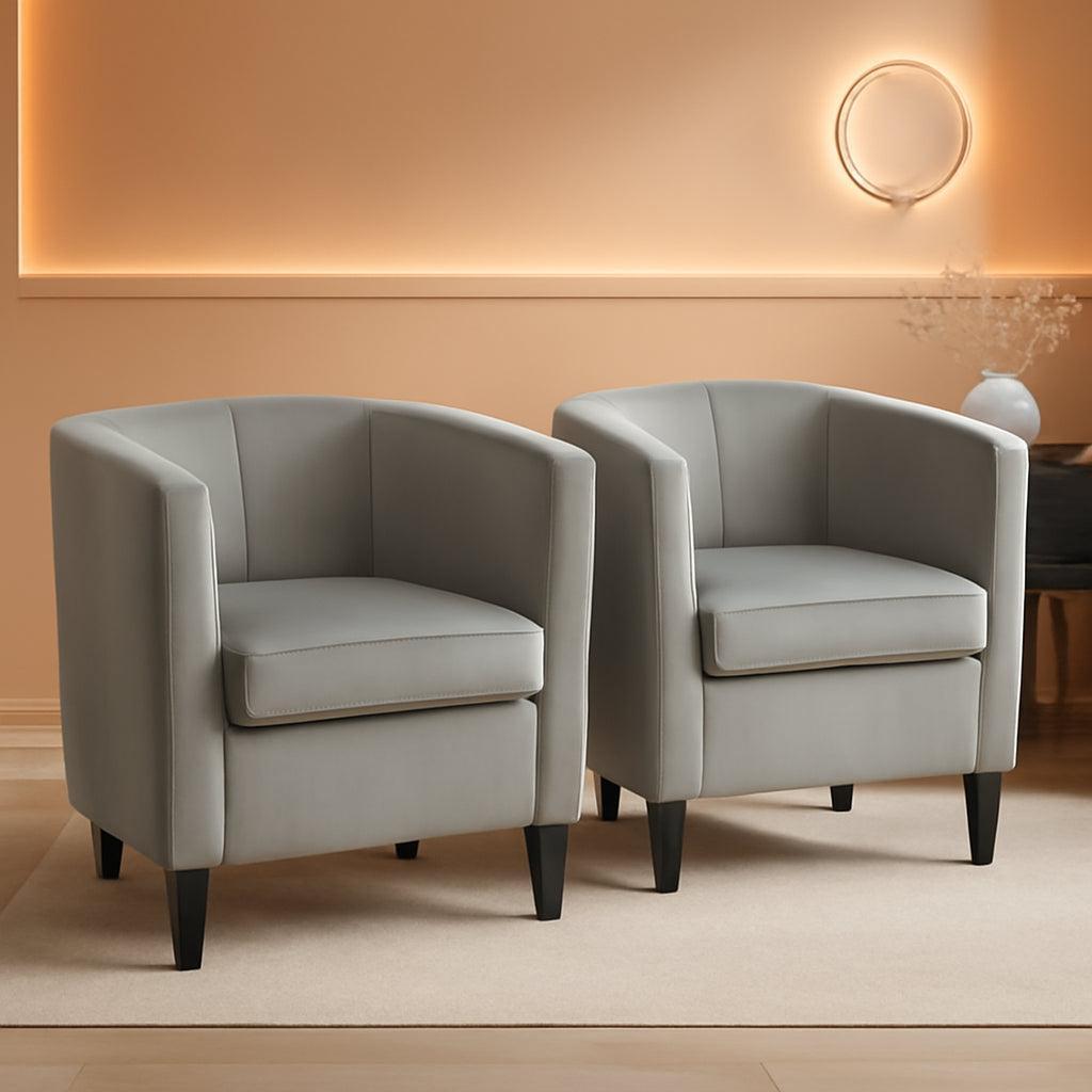 Velvet Contemporary Accent Chair Gray Large Comfort-0