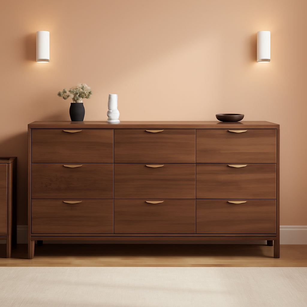 Dresser SixtyThree Inches Chestnut Finish Nine Drawer-0