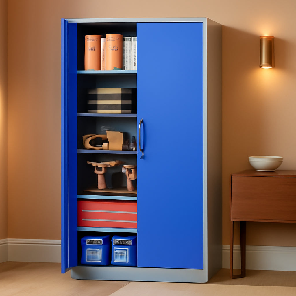 Lockable 71 Inch Metal Garage Storage Cabinet For Home Office-0