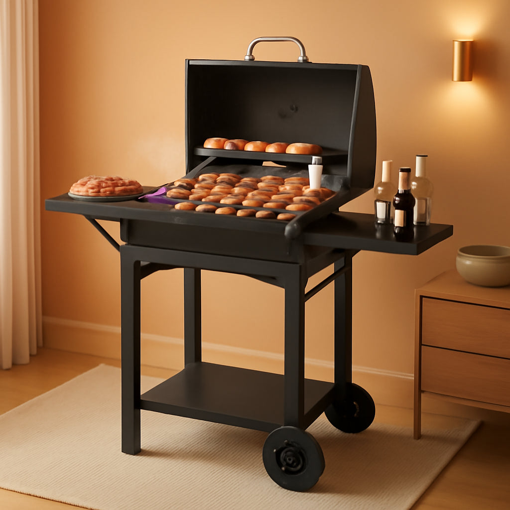 Charcoal Outdoor Grill 343 Sq In Cooking Surface 2 In 1