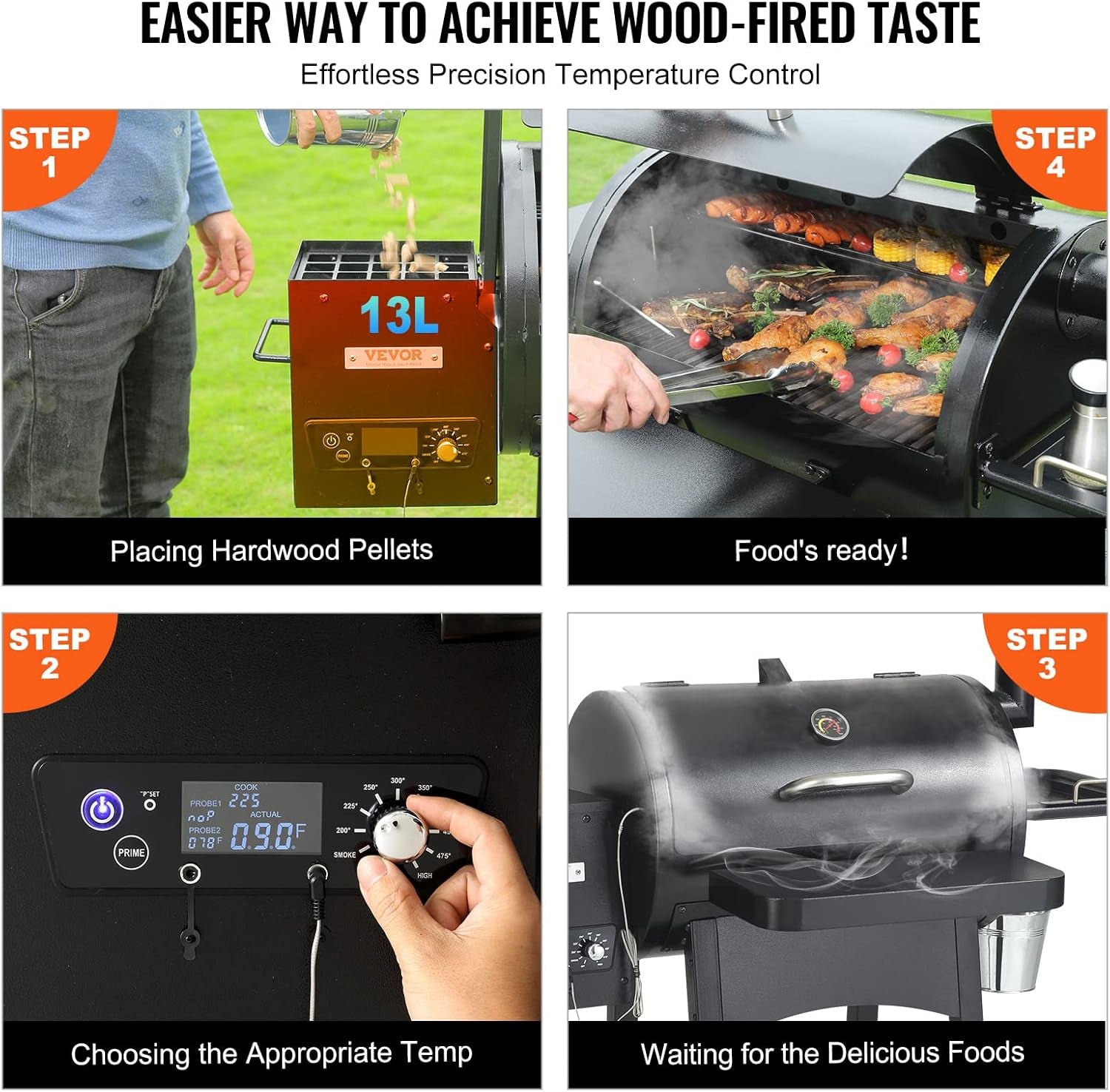 Portable Wood Pellet Grill With Cart 580 Sq In Cook Area