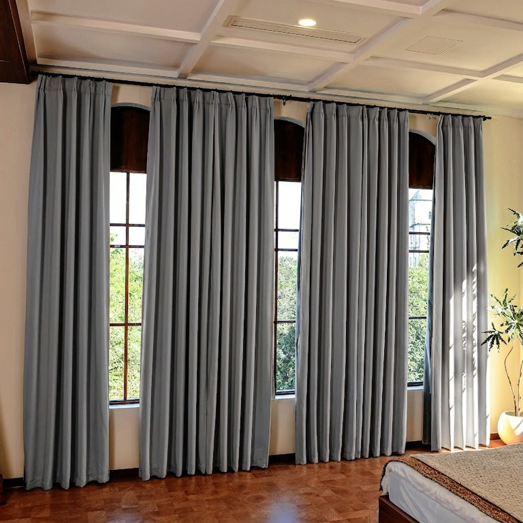 Custom Luxury Silk-Fiber Blackout Curtains-9