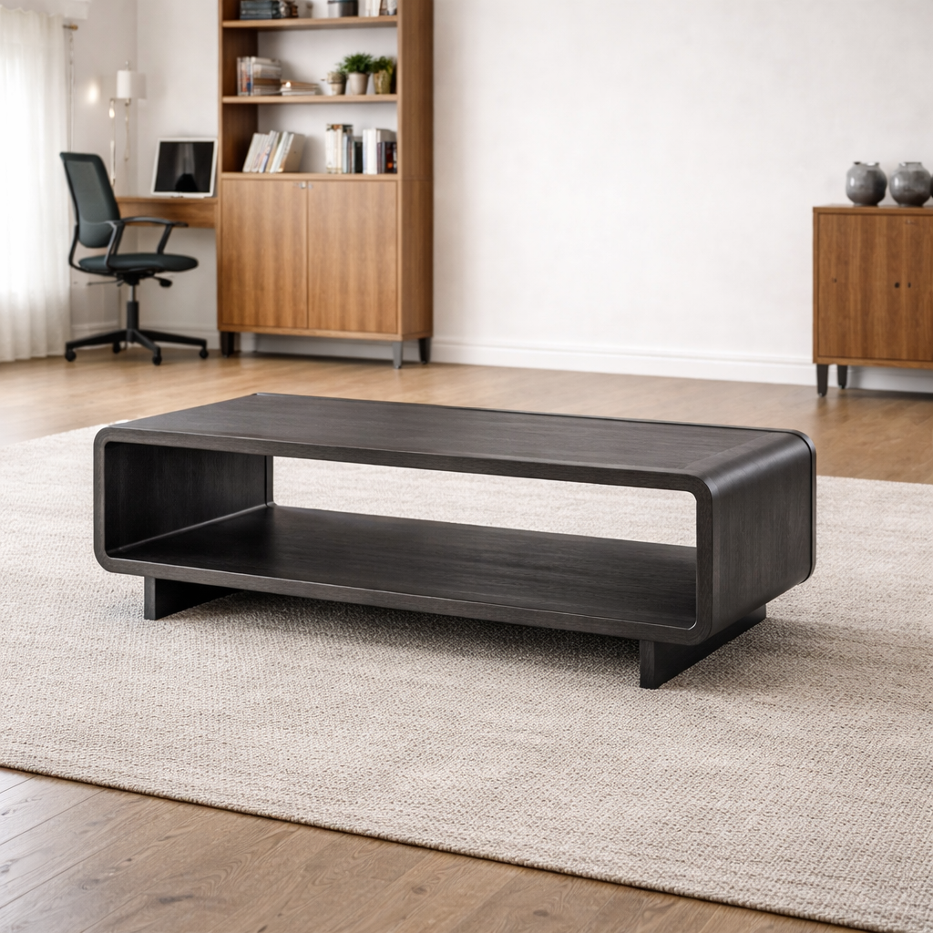 110" Dark Grey U-Shaped Sectional with Double Chaise and 48" Coffee Table Set-4