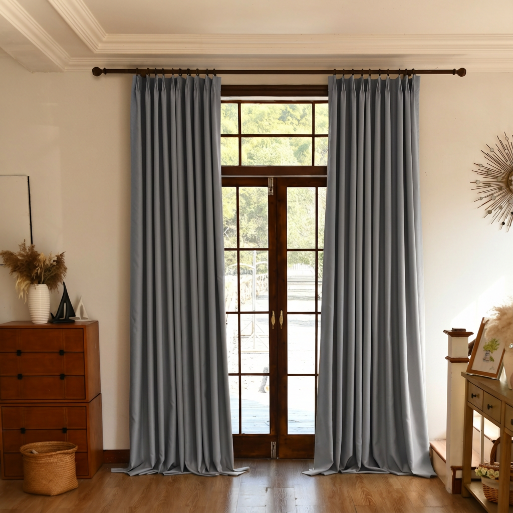 Custom Total Blackout Silk-Fiber Curtains