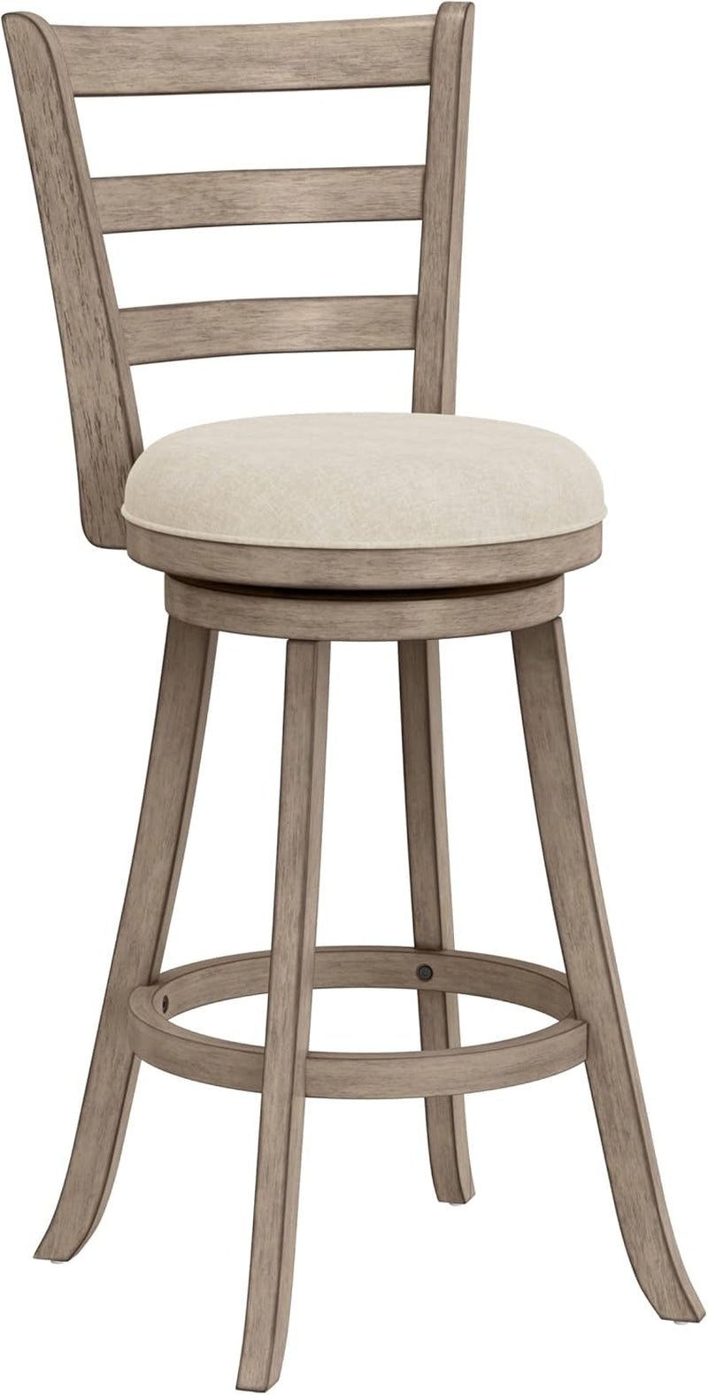 Laymon Modern Wood Bar Height Swivel Stool, Gray Brown-0
