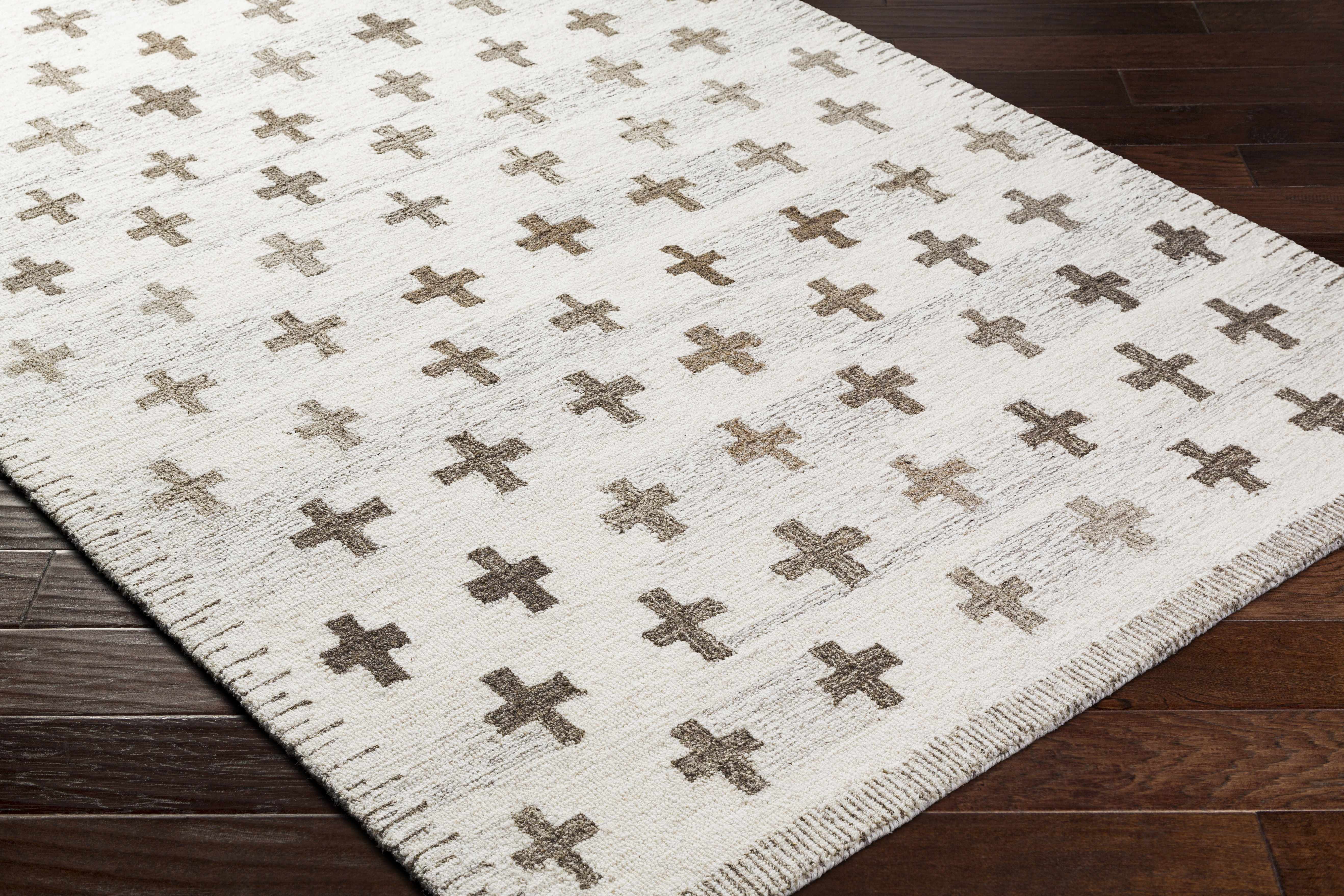 Lotta Ivory Modern Wool Area Rug