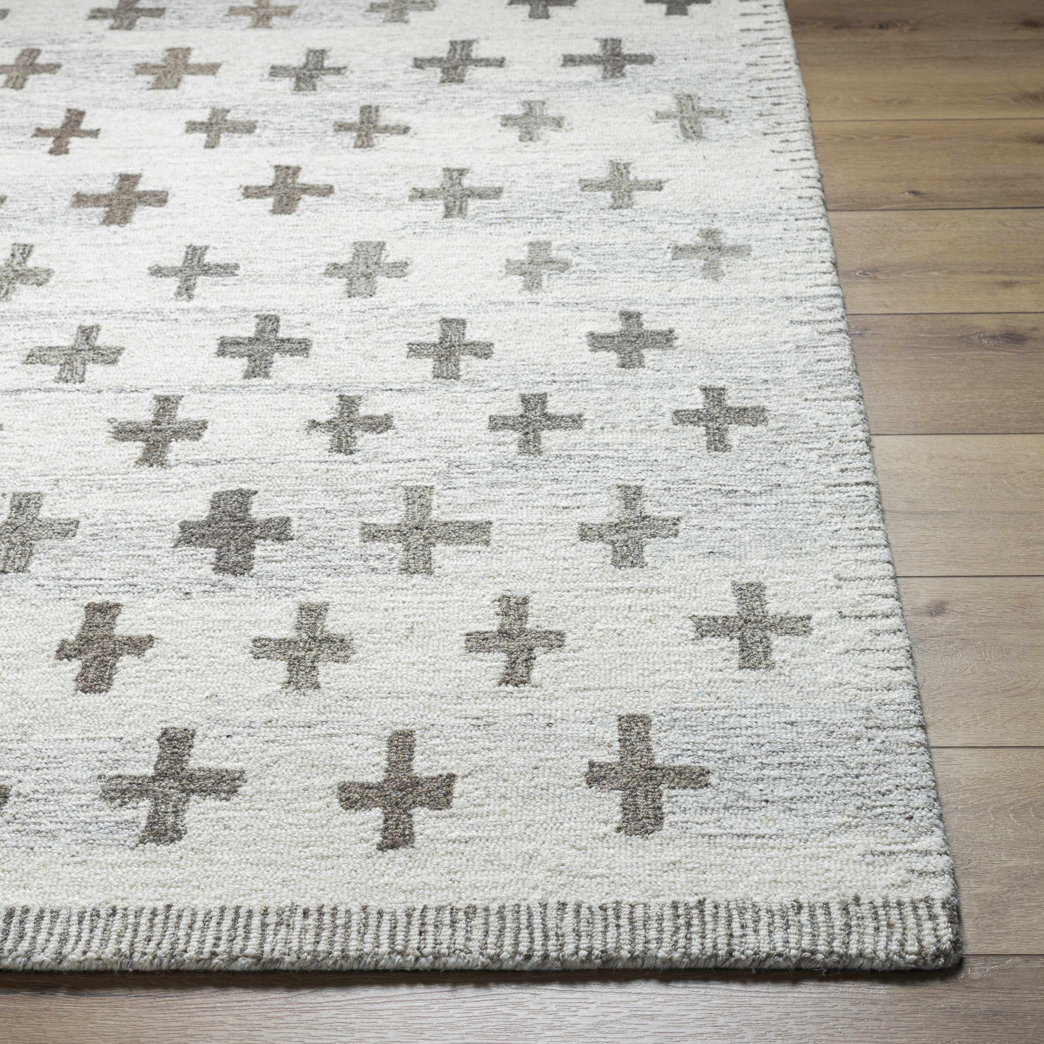 Lotta Ivory Modern Wool Area Rug