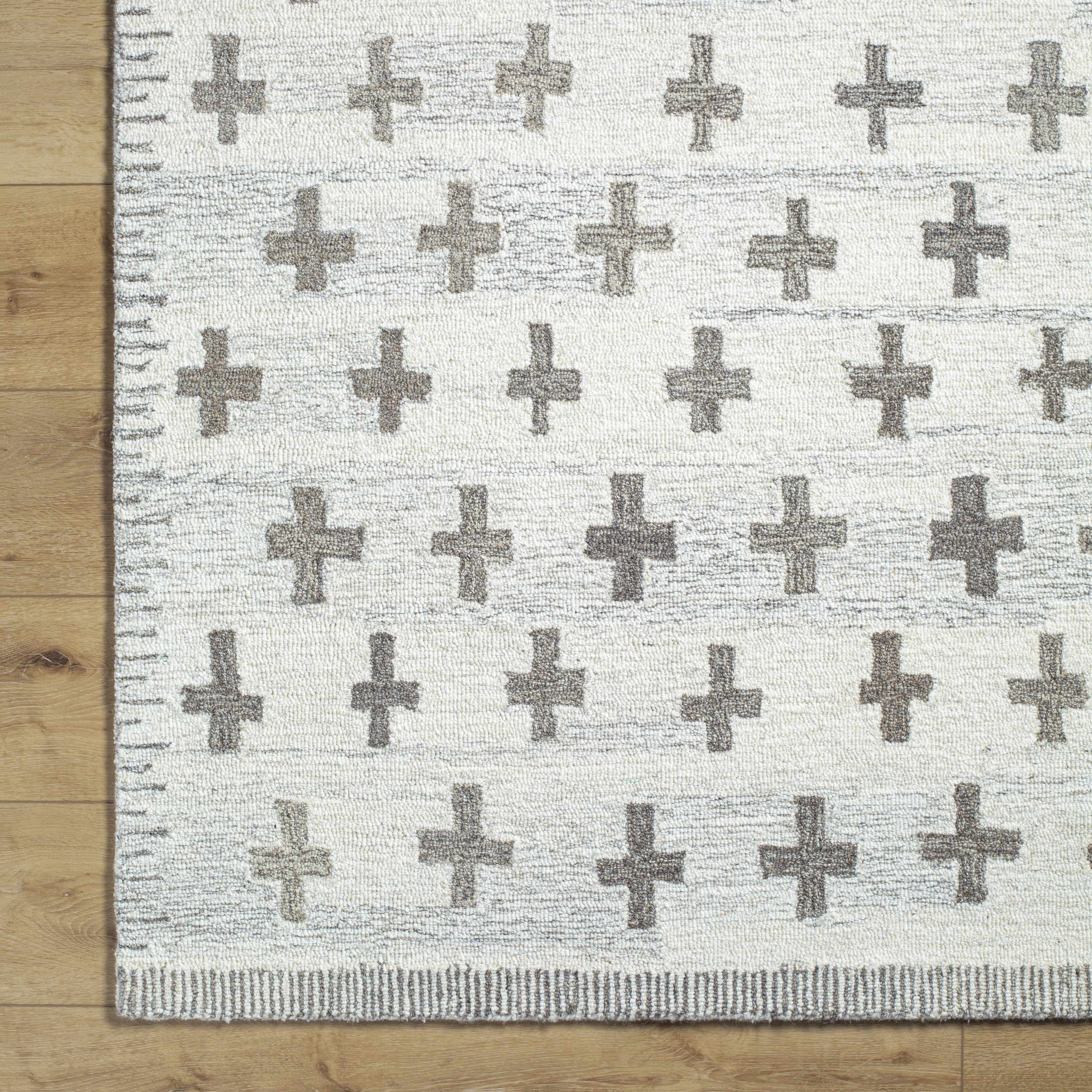 Lotta Ivory Modern Wool Area Rug
