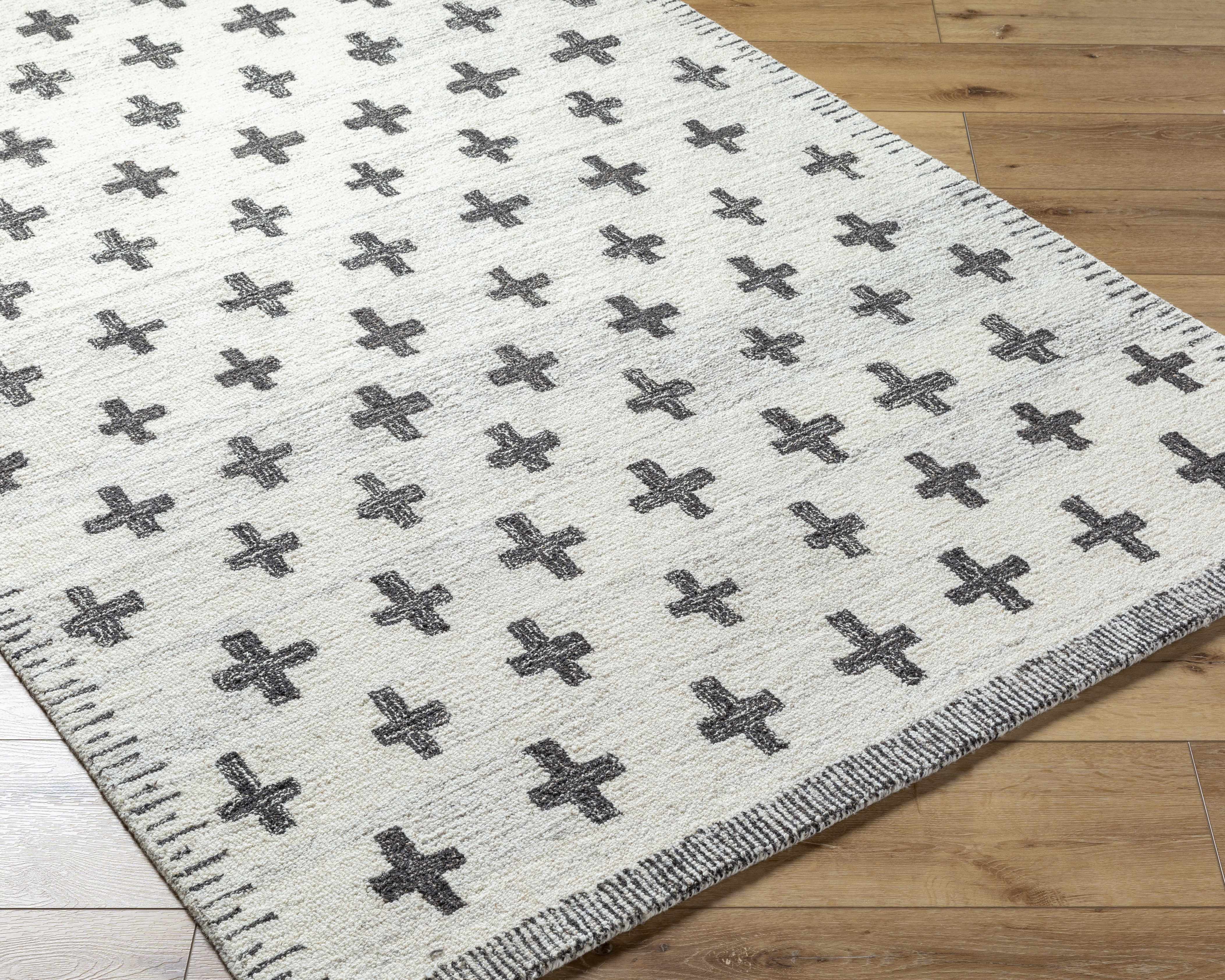 Lotta Light Silver Modern Wool Area Rug