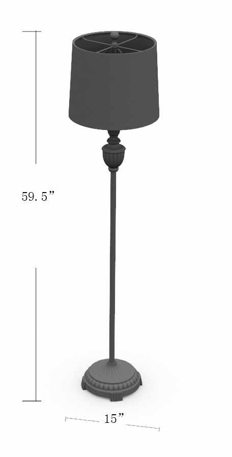 Nelspruit Gray Resin Floor Lamp - Clearance