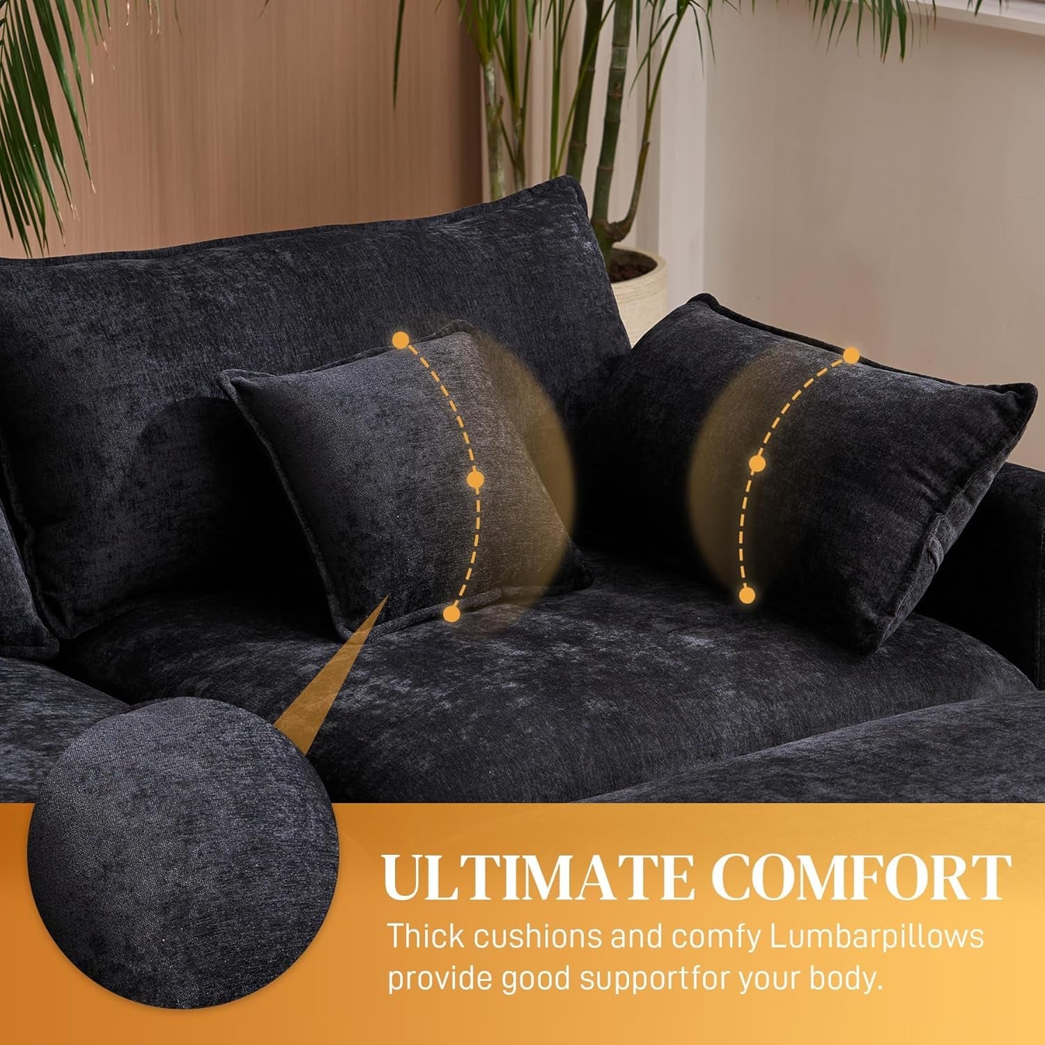 Oversized U Shape Cloud Sectional Sofa with Ottoman-4