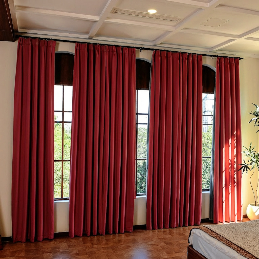 Custom Luxury Silk-Fiber Blackout Curtains-17
