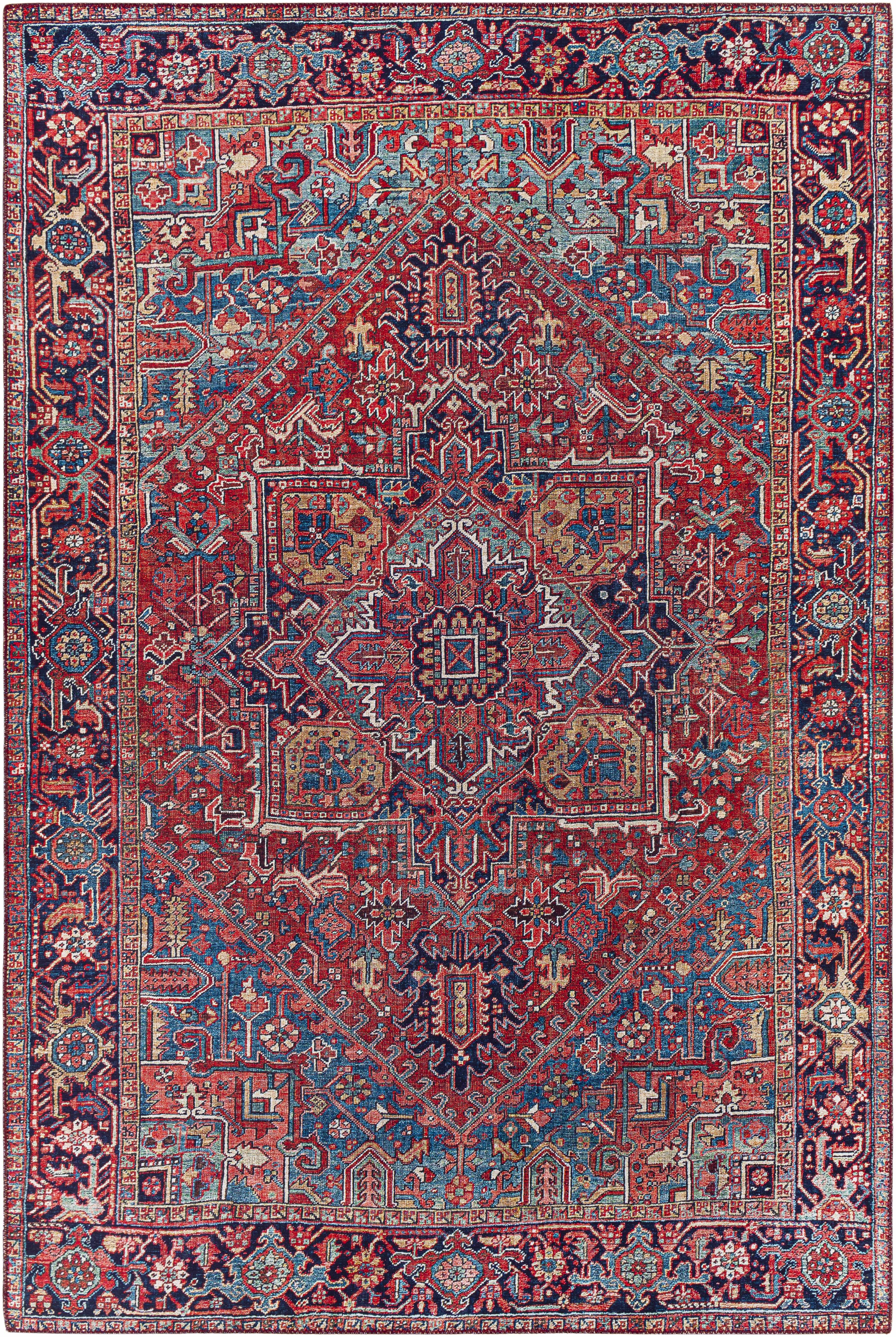 Ronneby Red Traditional Area Rug