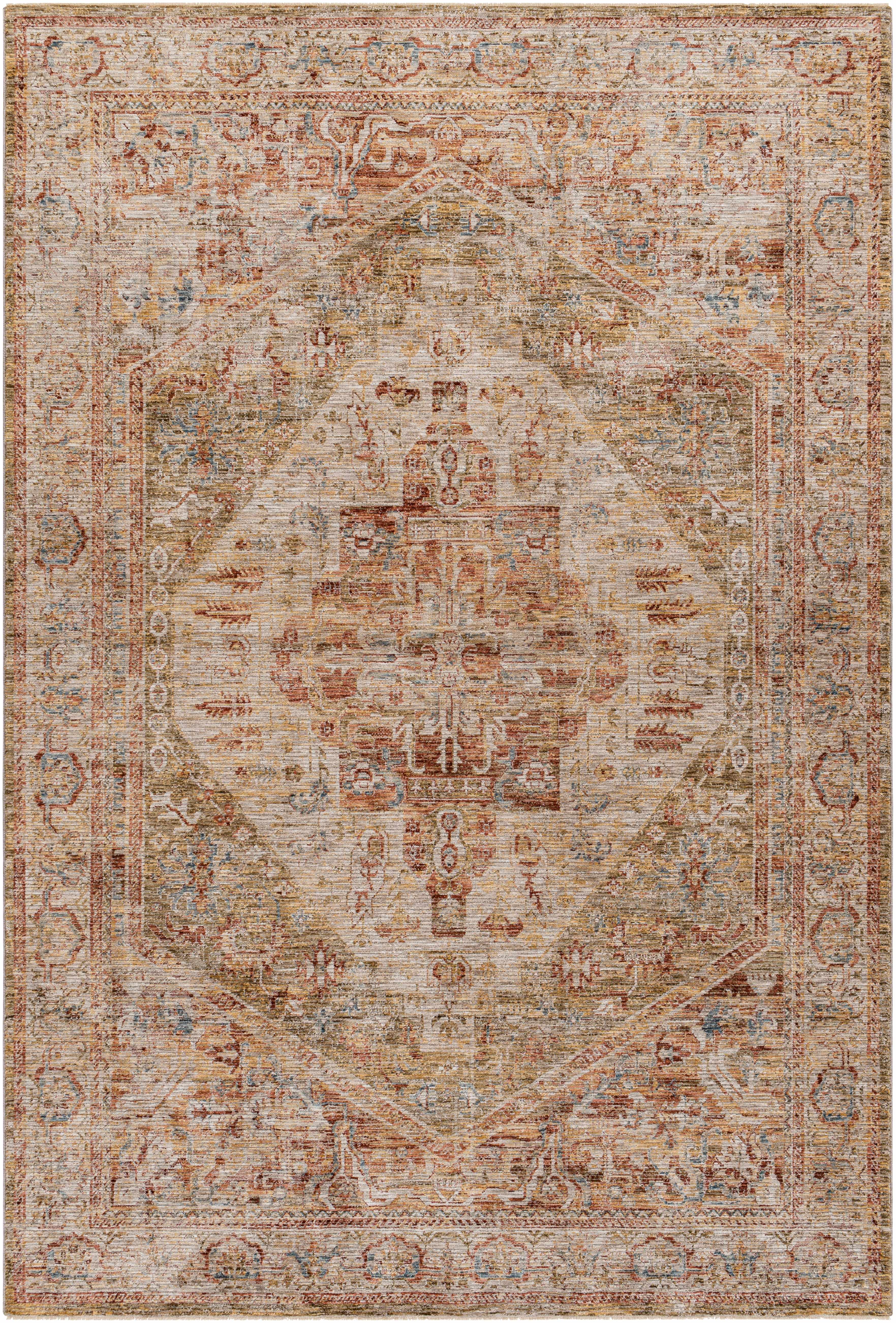 Alois Tan Rich Textured Traditional Rug