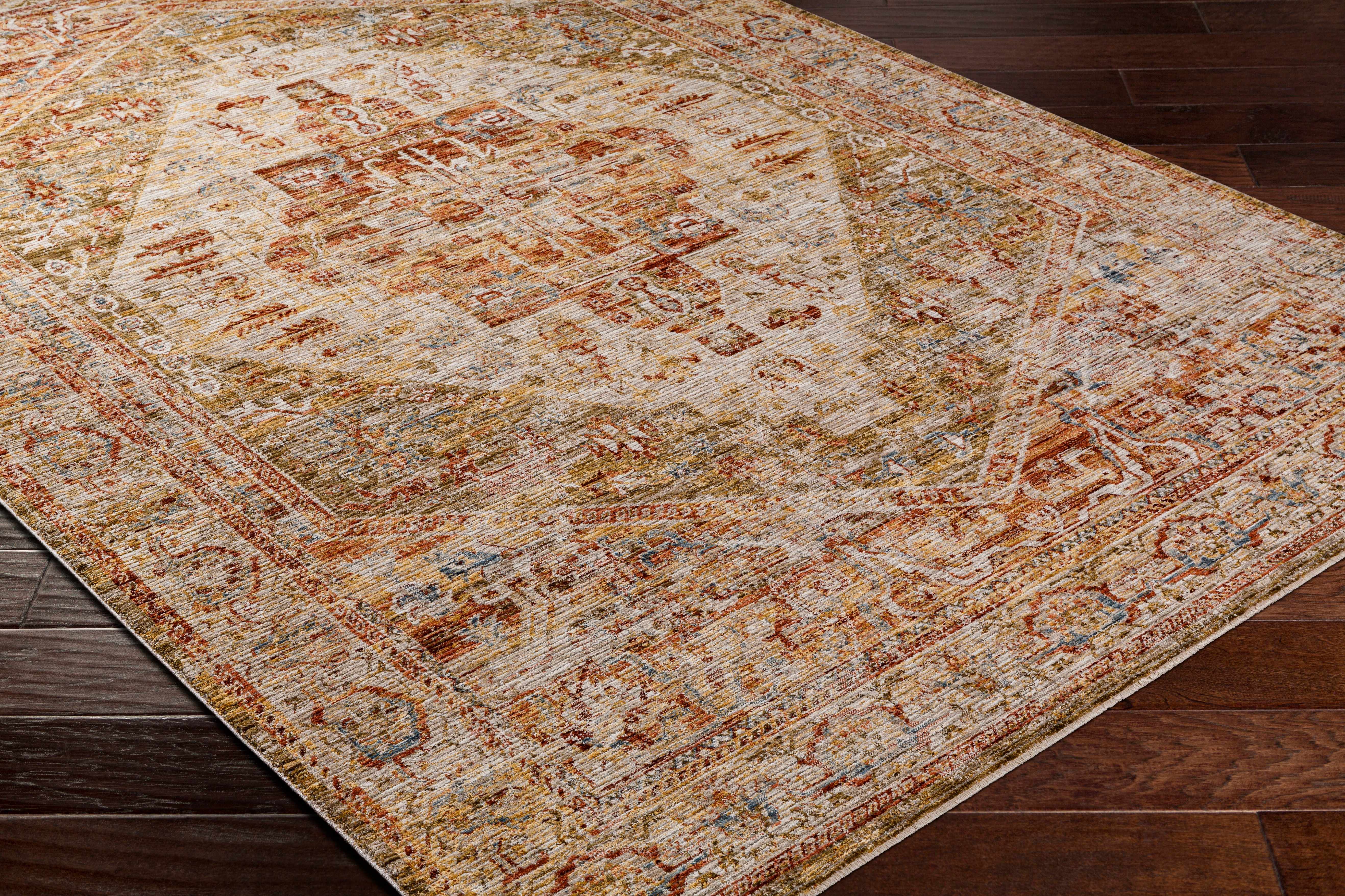 Alois Tan Rich Textured Traditional Rug