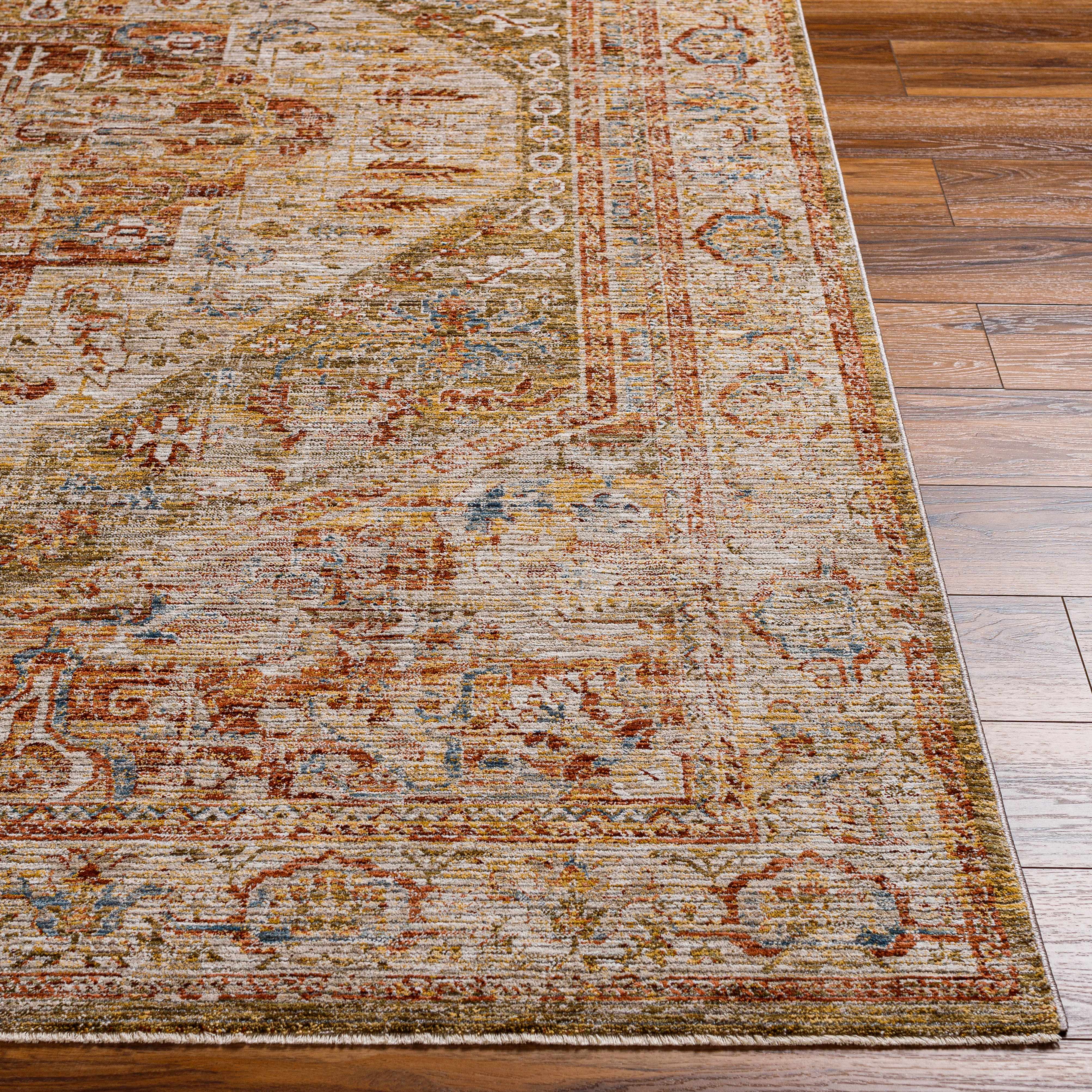Alois Tan Rich Textured Traditional Rug