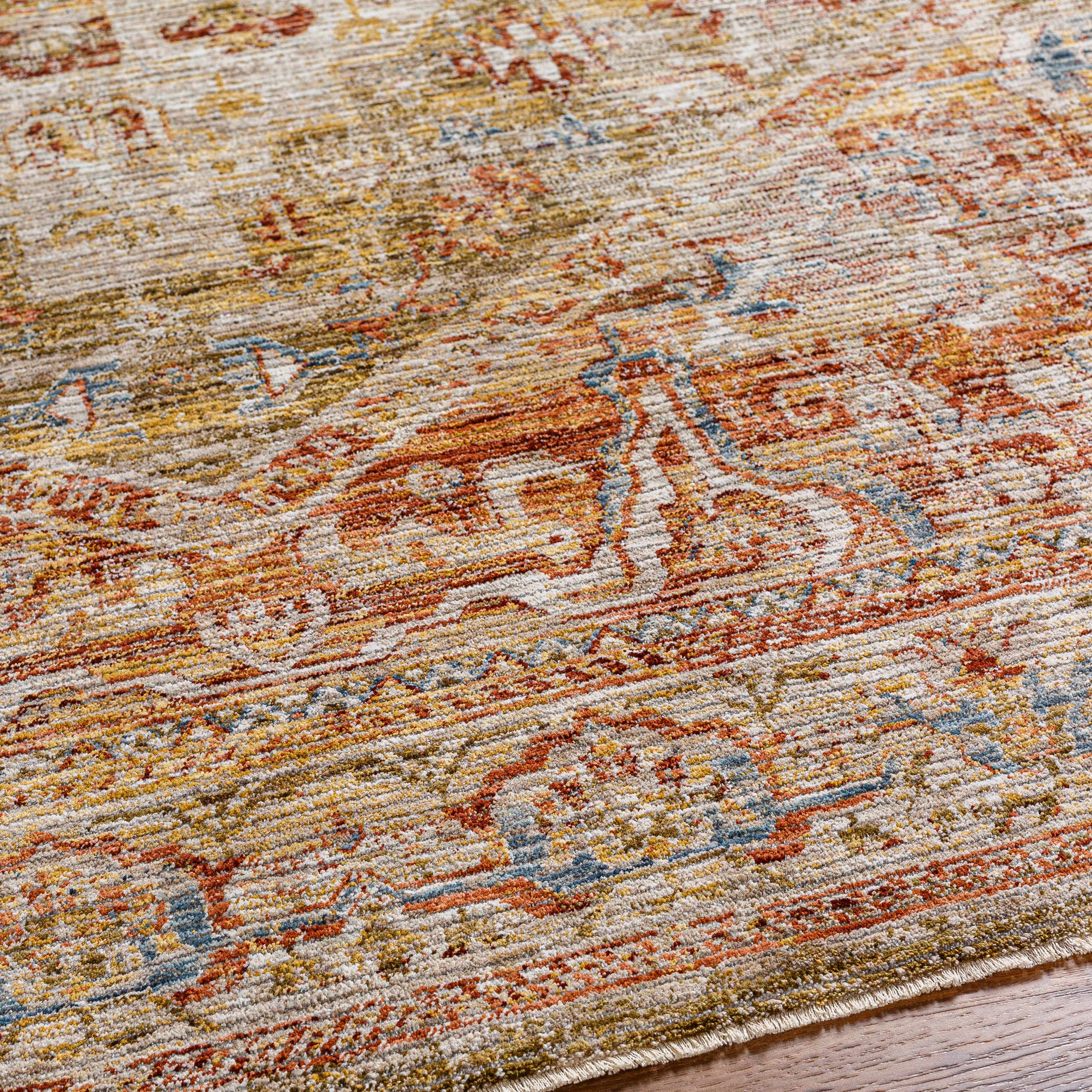 Alois Tan Rich Textured Traditional Rug