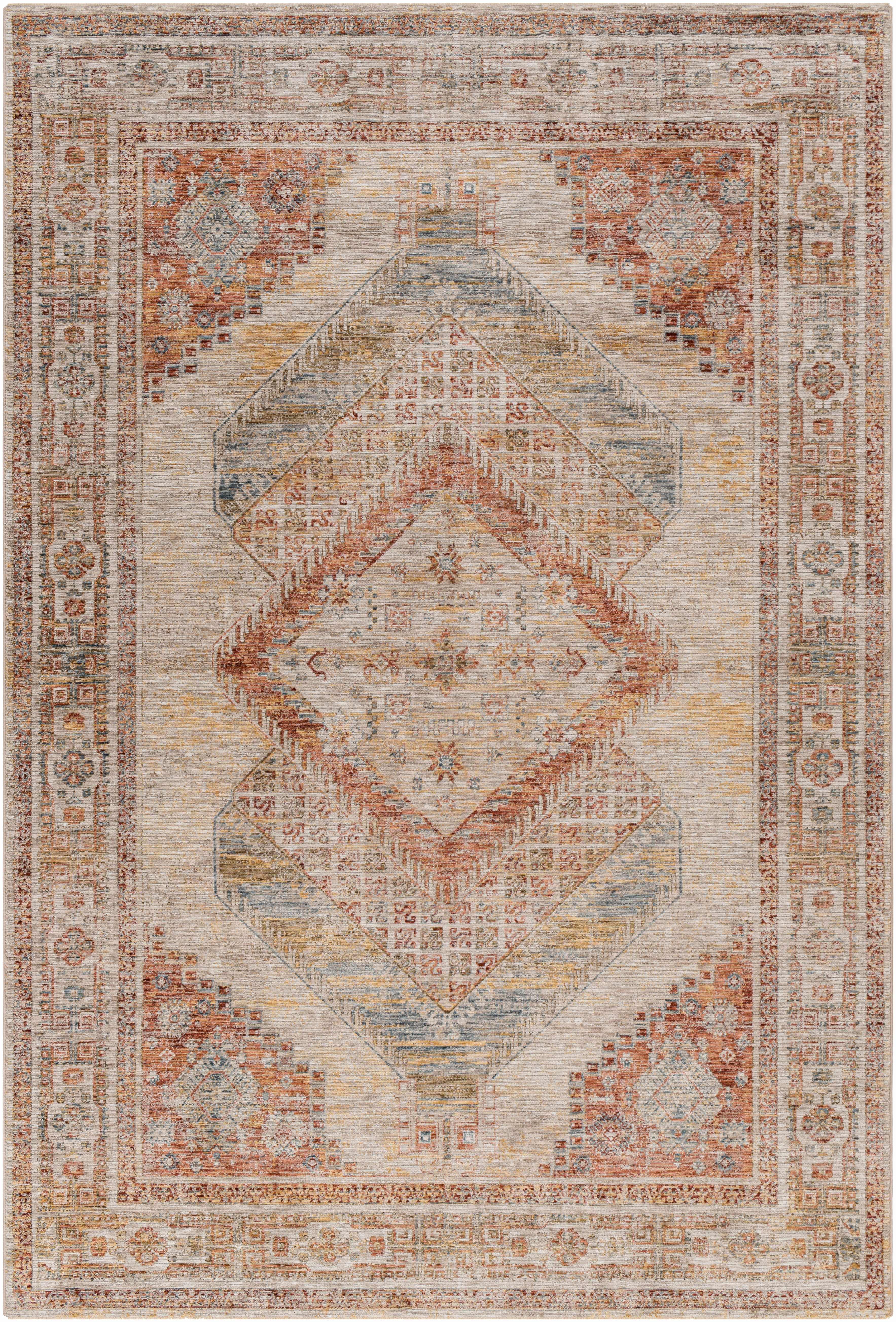 Moya Tan Rich Textured Traditional Rug