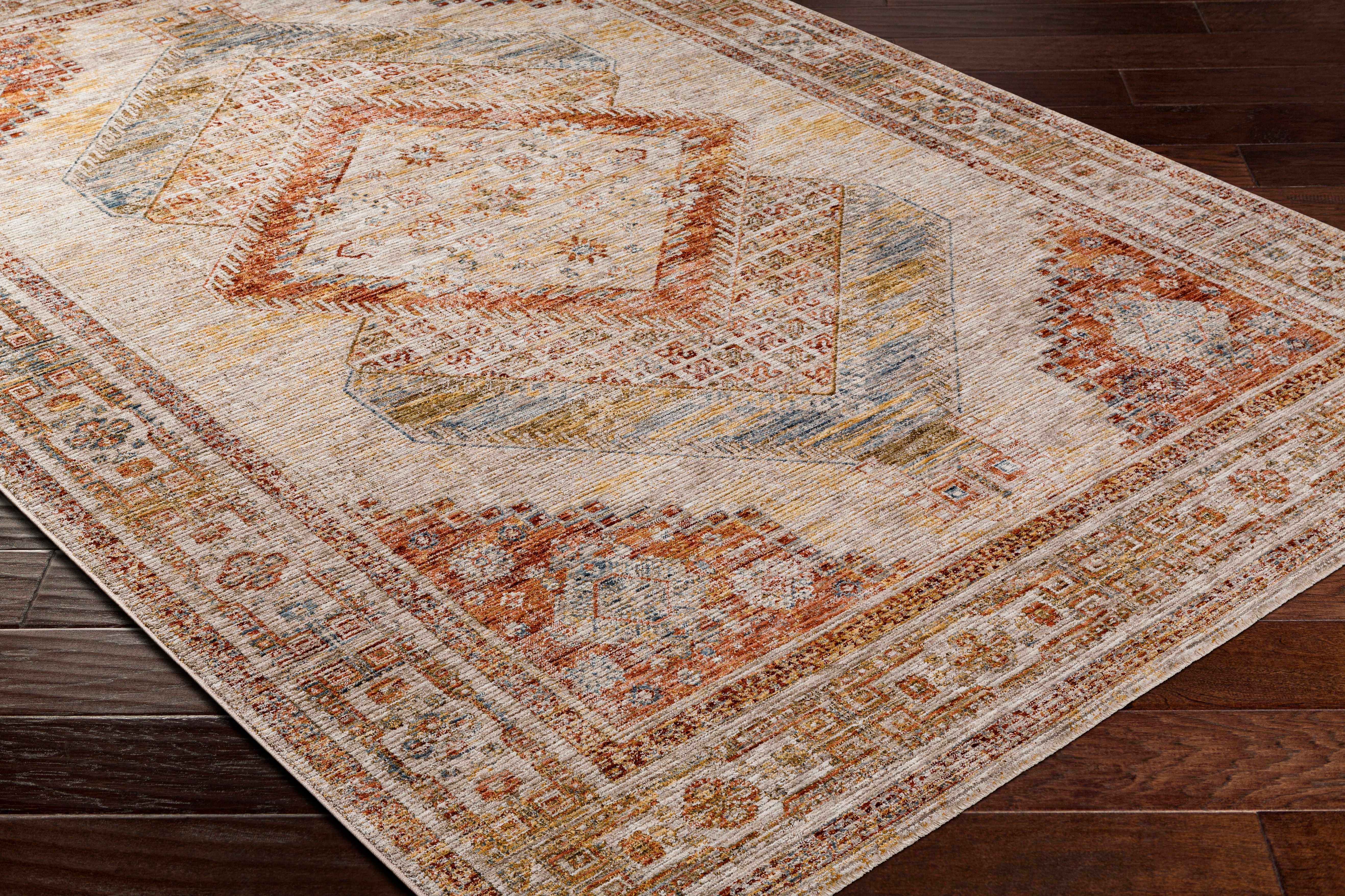 Moya Tan Rich Textured Traditional Rug