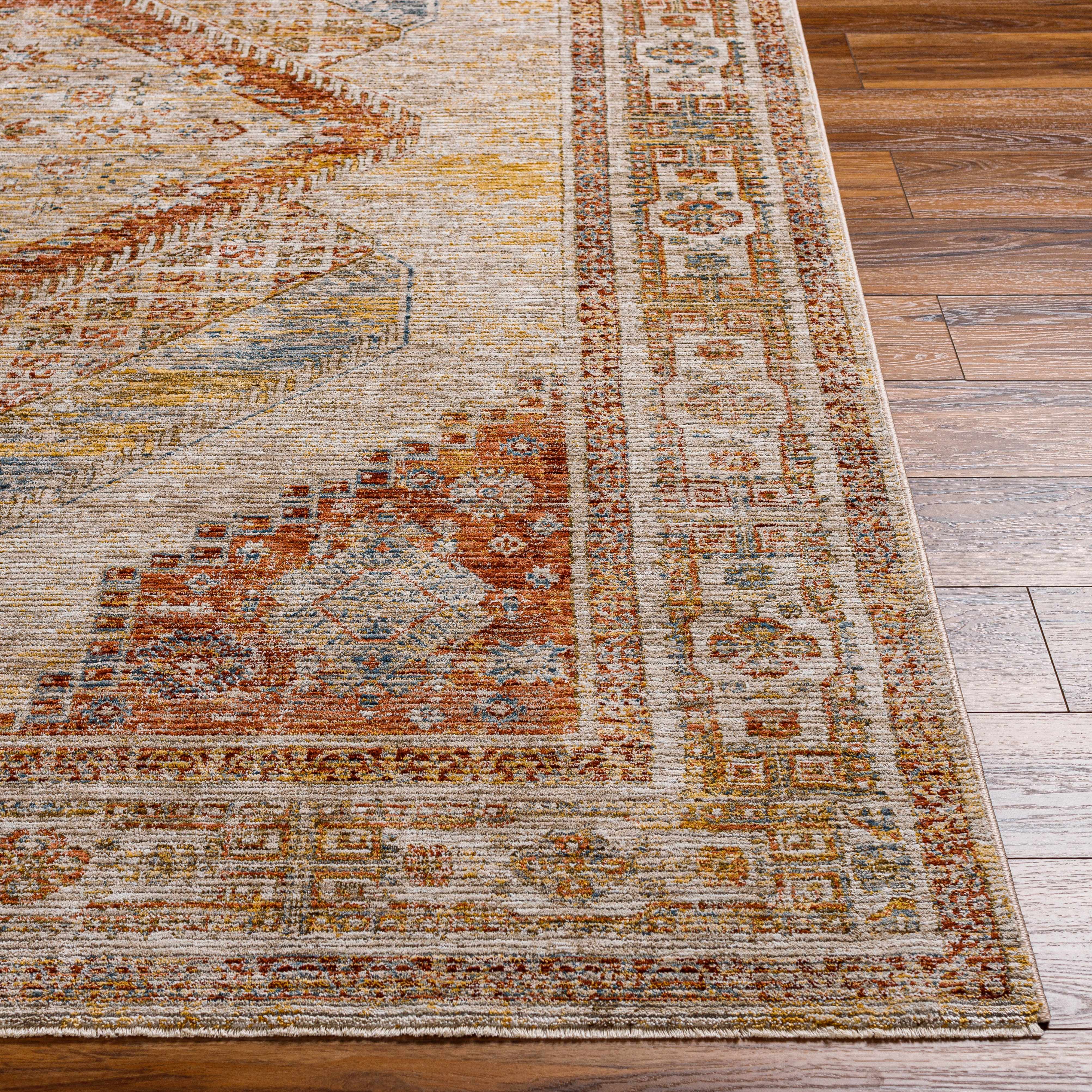 Moya Tan Rich Textured Traditional Rug