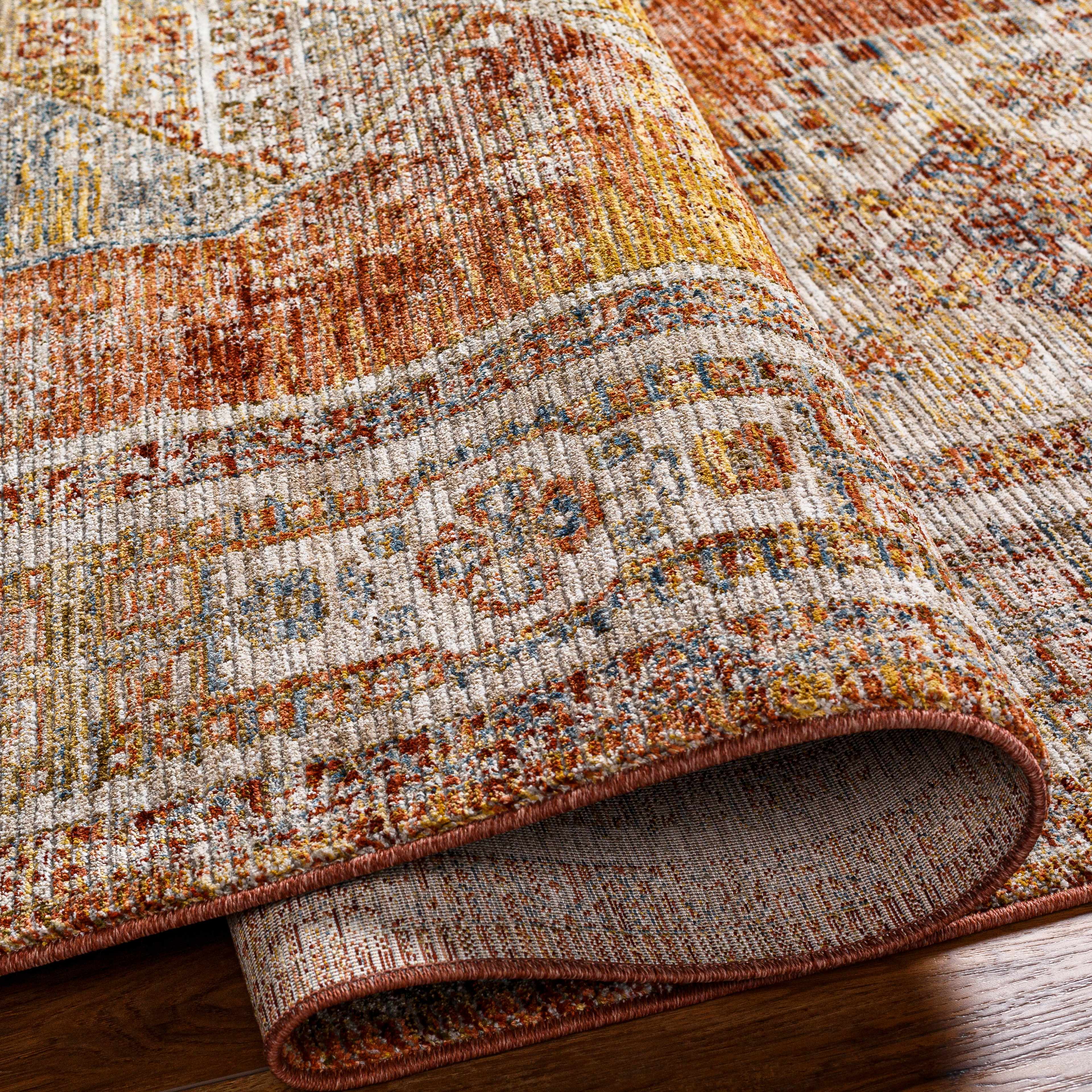 Moya Rust Rich Textured Traditional Rug
