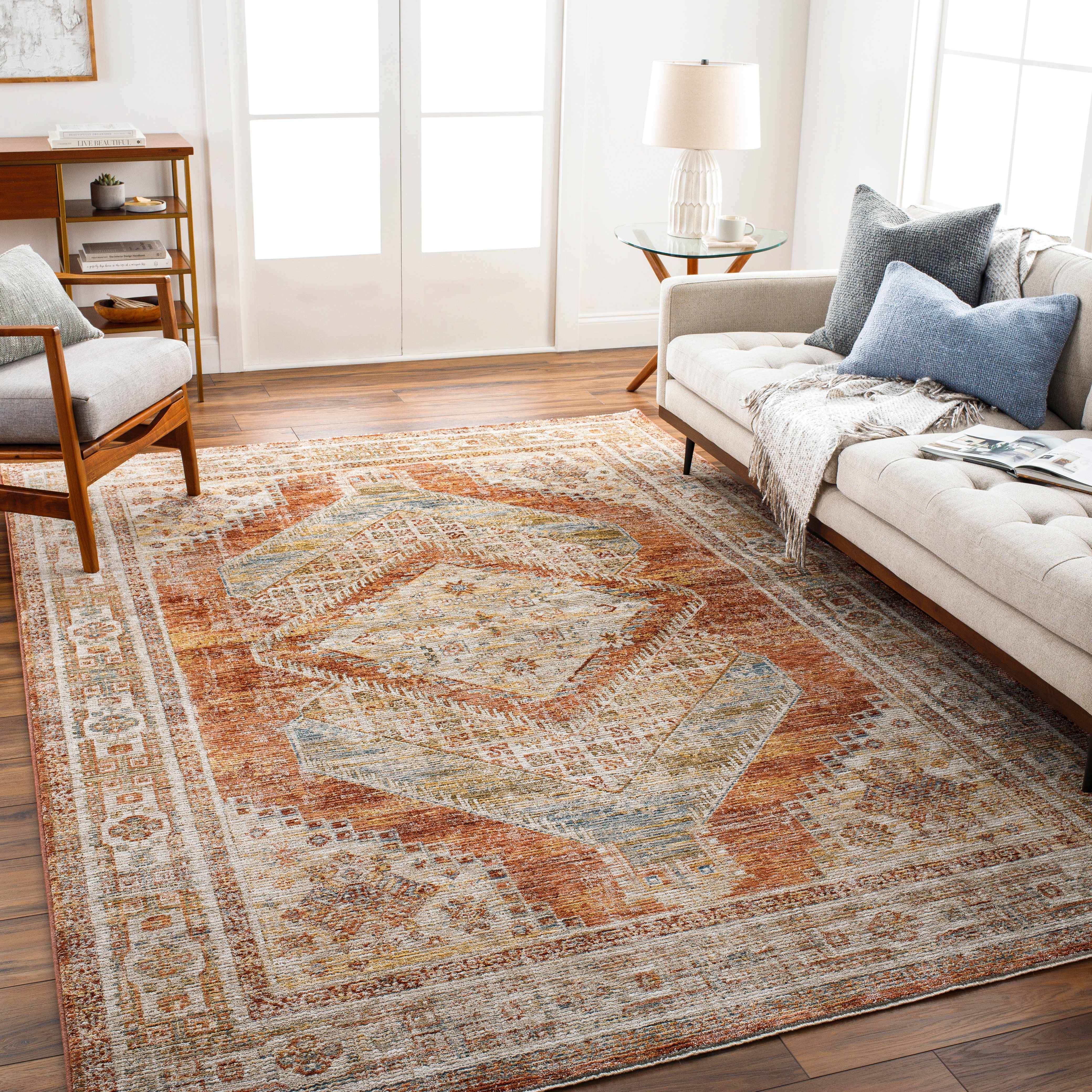 Moya Rust Rich Textured Traditional Rug